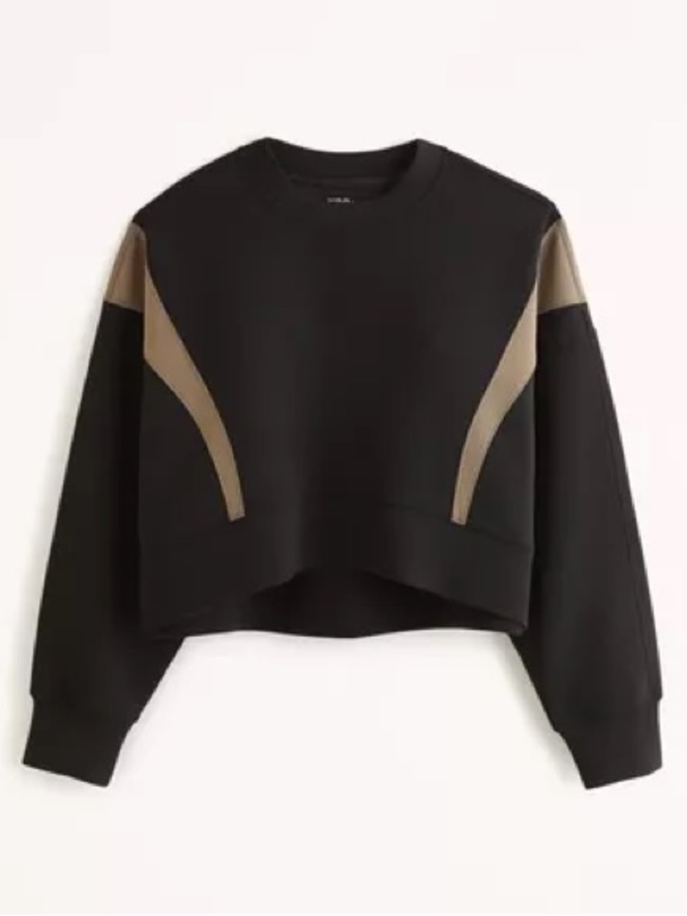 Abercrombie YPB neoKNIT Black V Neck Cropped Pullover Sweatshirt S
